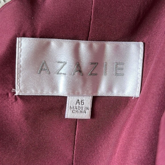 Azazie Lizzy A-Line One Shoulder Chiffon Dress Floor Length Formal Gown Size A6 - Picture 12 of 16